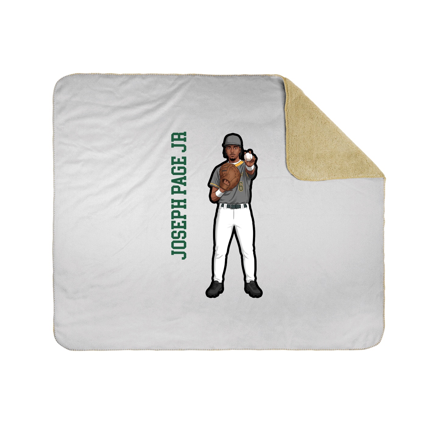 Throw Blanket — Name Vertical in White