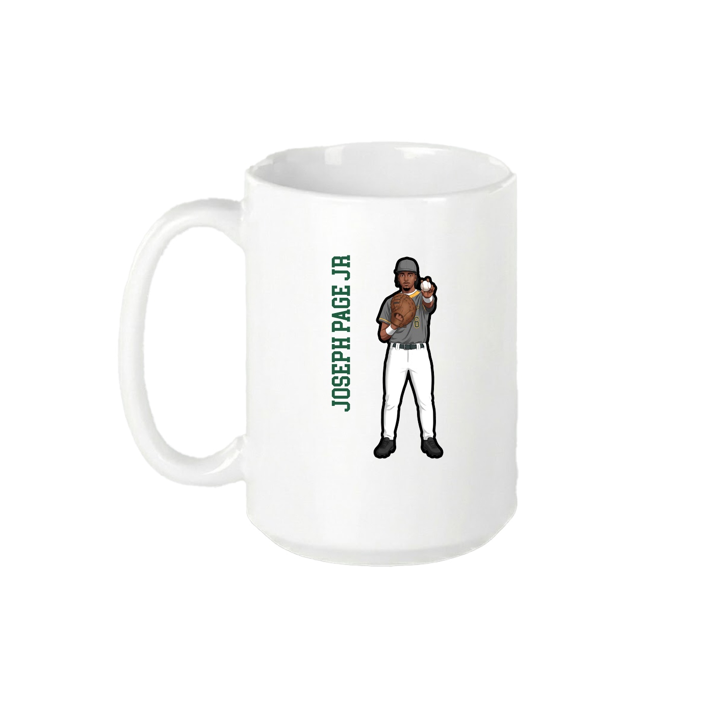 15oz Coffee Mug — Name Vertical in White