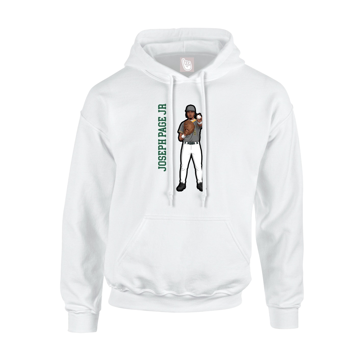 Youth Hoodie — Name Vertical in White