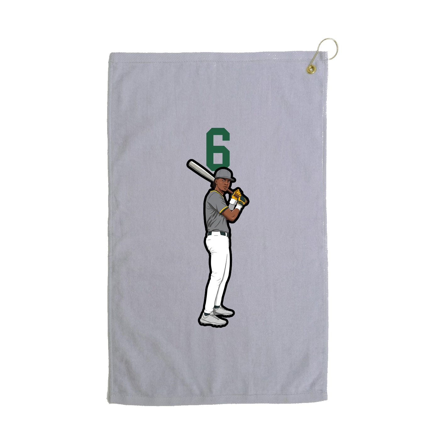 Golf Towel — Number Top in Grey