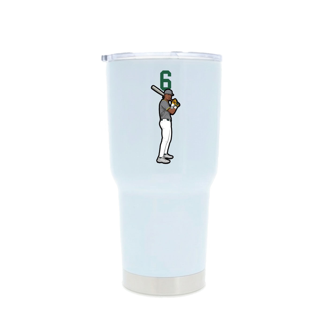 30oz Stainless Steel Tumbler — Number Top in White