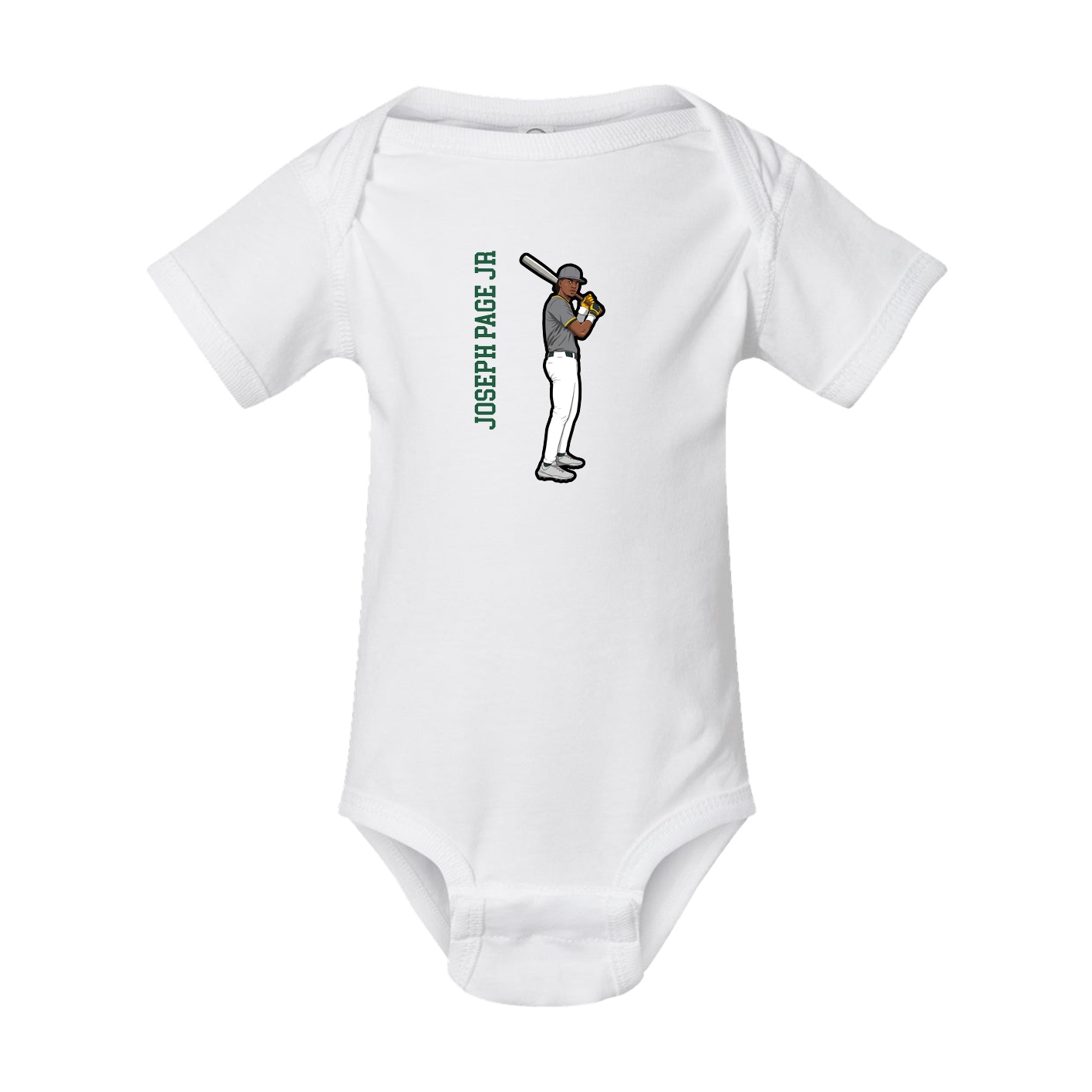 Baby Onesie — Name Vertical in White