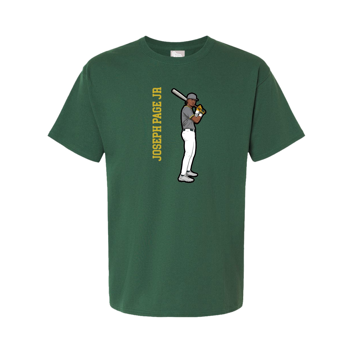 Youth Tee — Name Vertical in Green