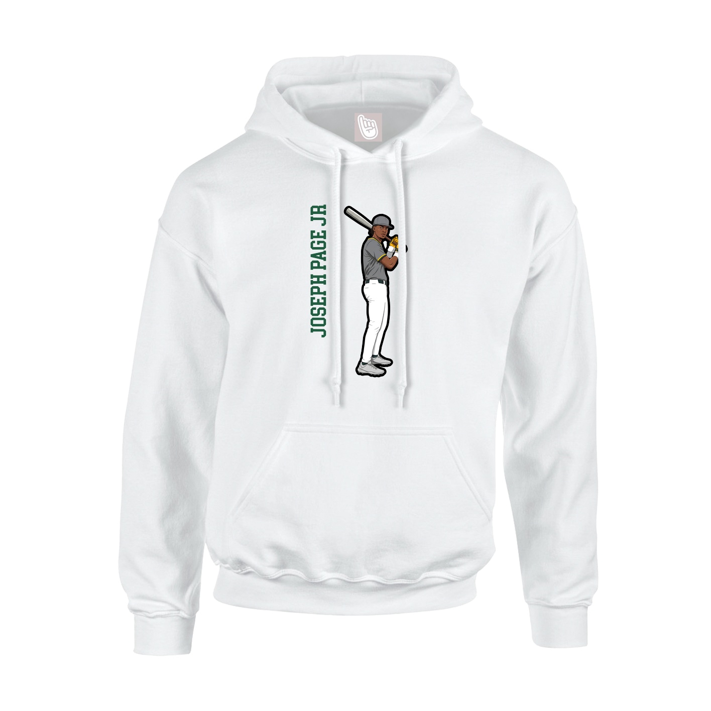 Youth Hoodie — Name Vertical in White