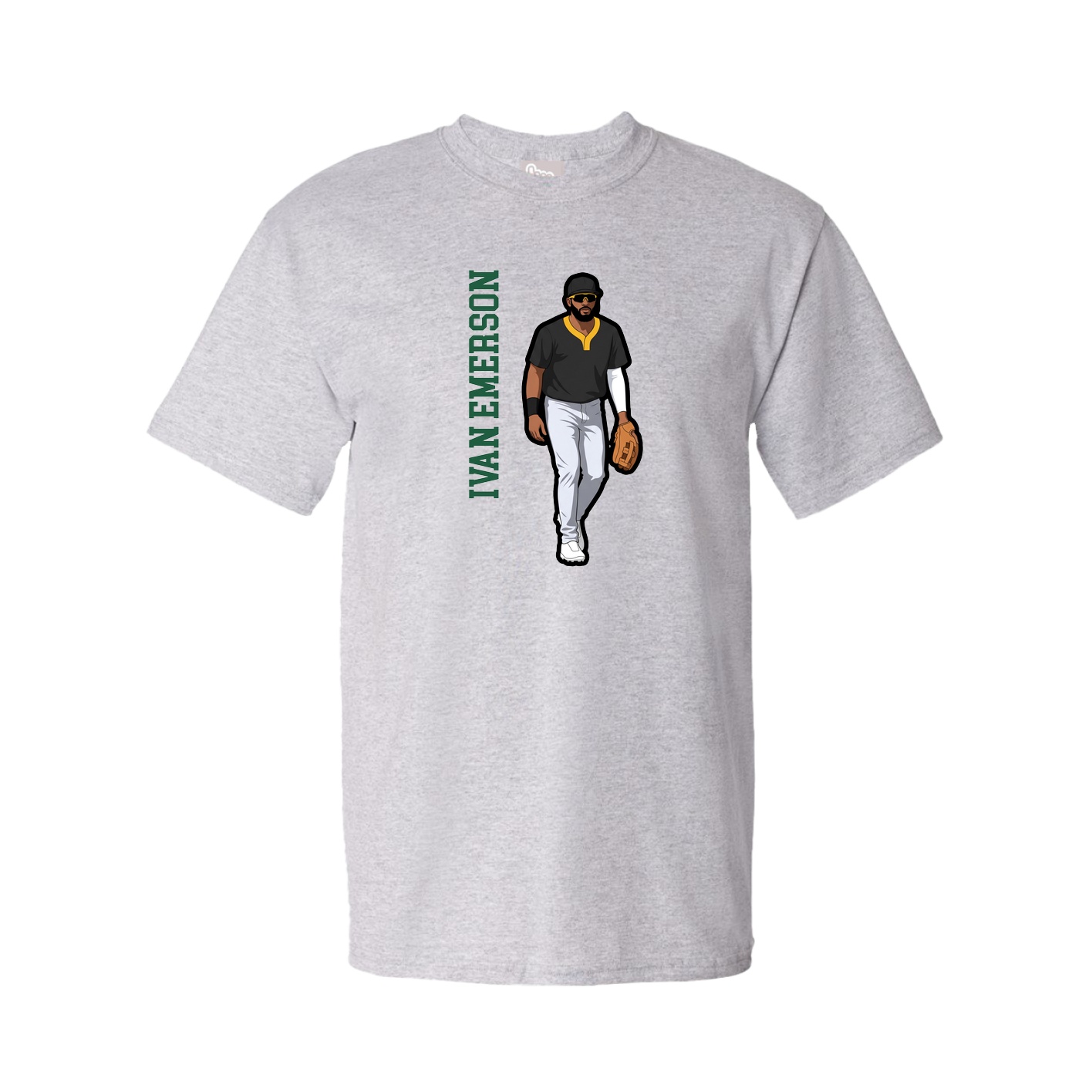 Youth Tee — Name Vertical in Grey