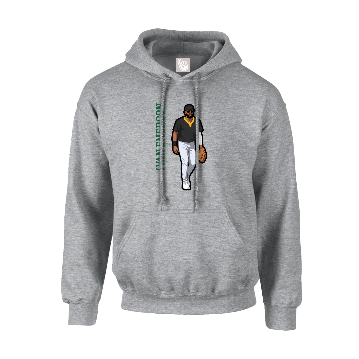 Youth Hoodie — Name Vertical in Grey