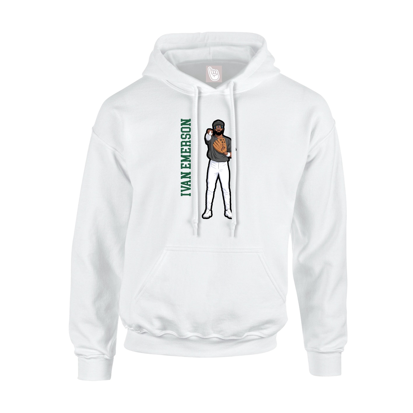 Youth Hoodie — Name Vertical in White
