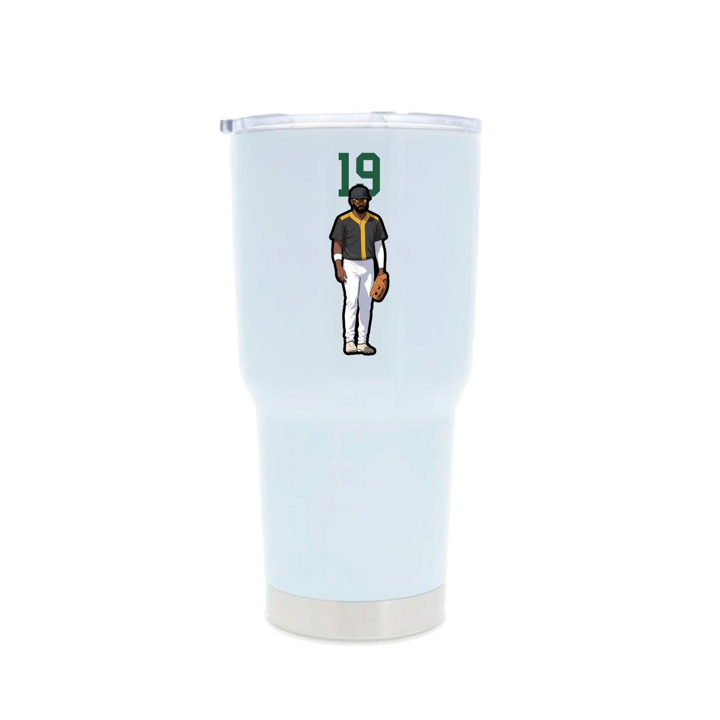 30oz Stainless Steel Tumbler — Number Top in White