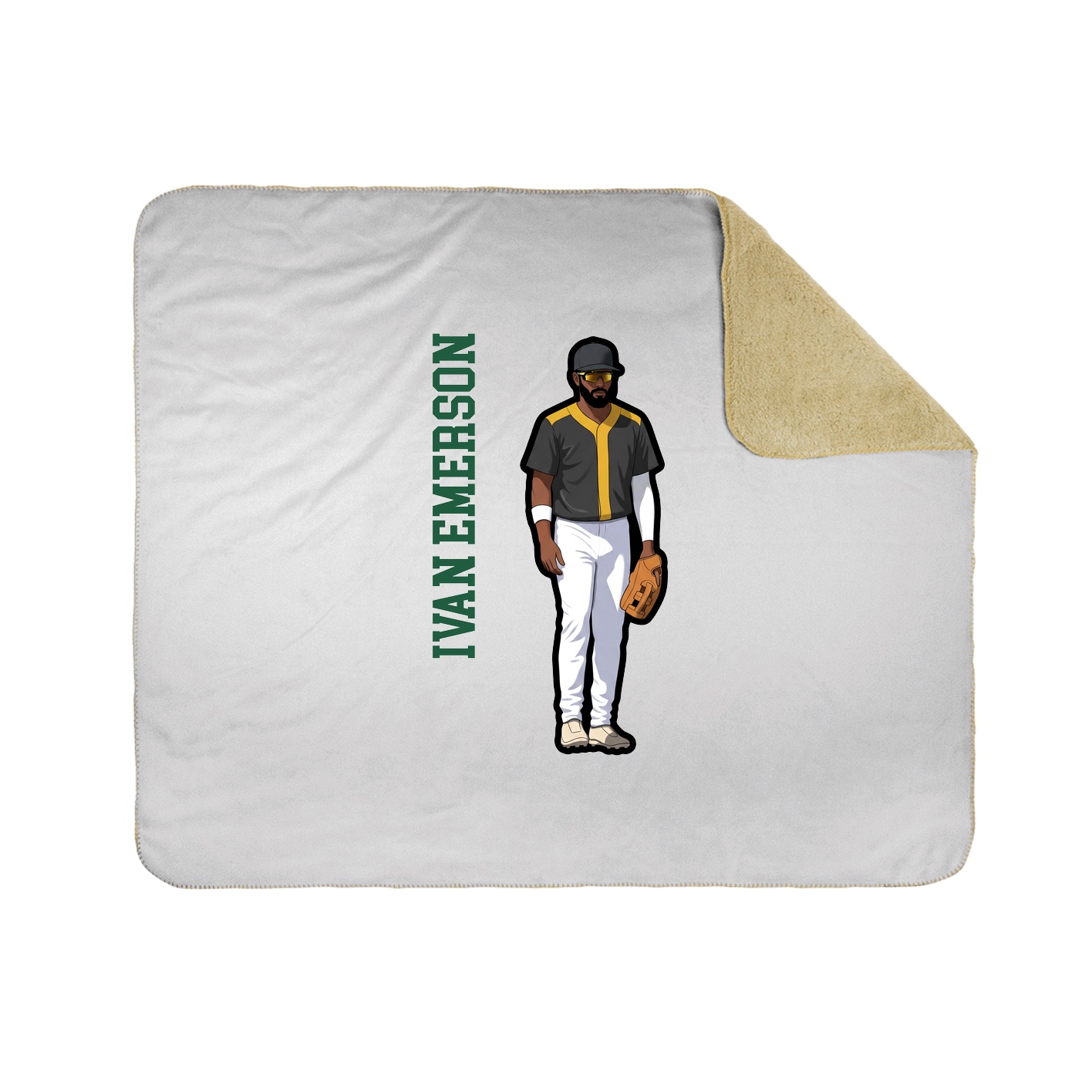 Throw Blanket — Name Vertical in White