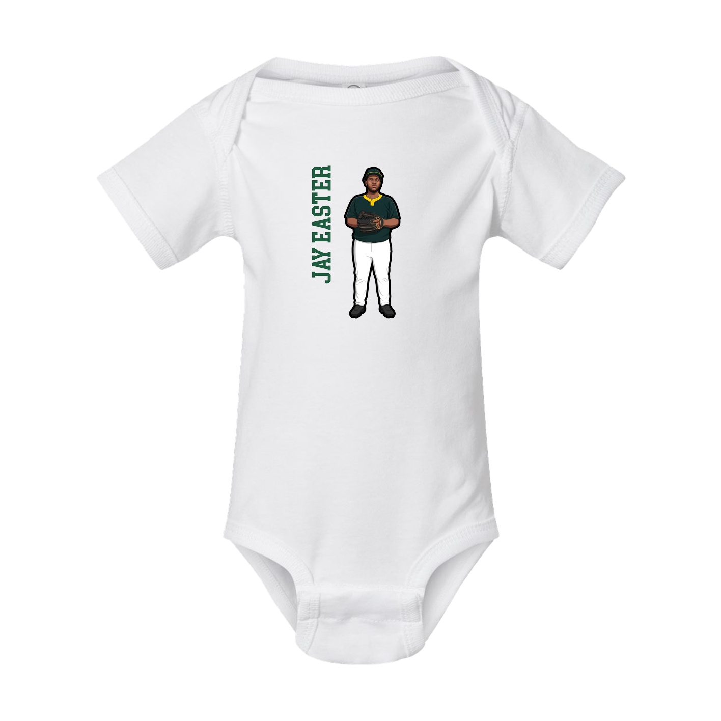 Baby Onesie — Name Vertical in White