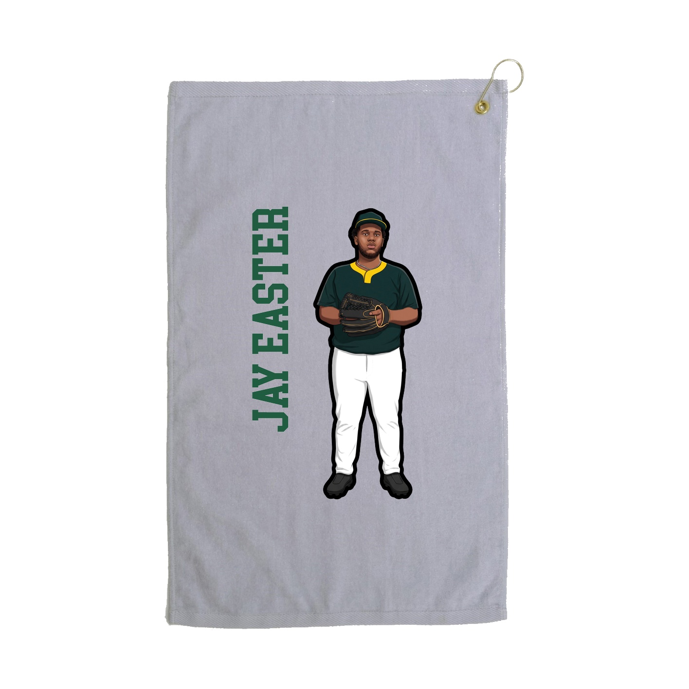 Golf Towel — Name Vertical in Grey