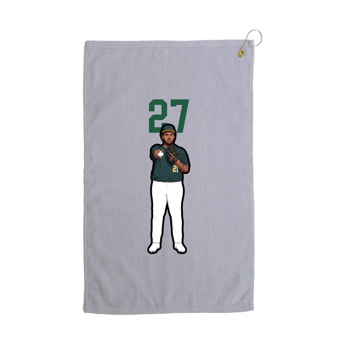 Golf Towel — Number Top in Grey