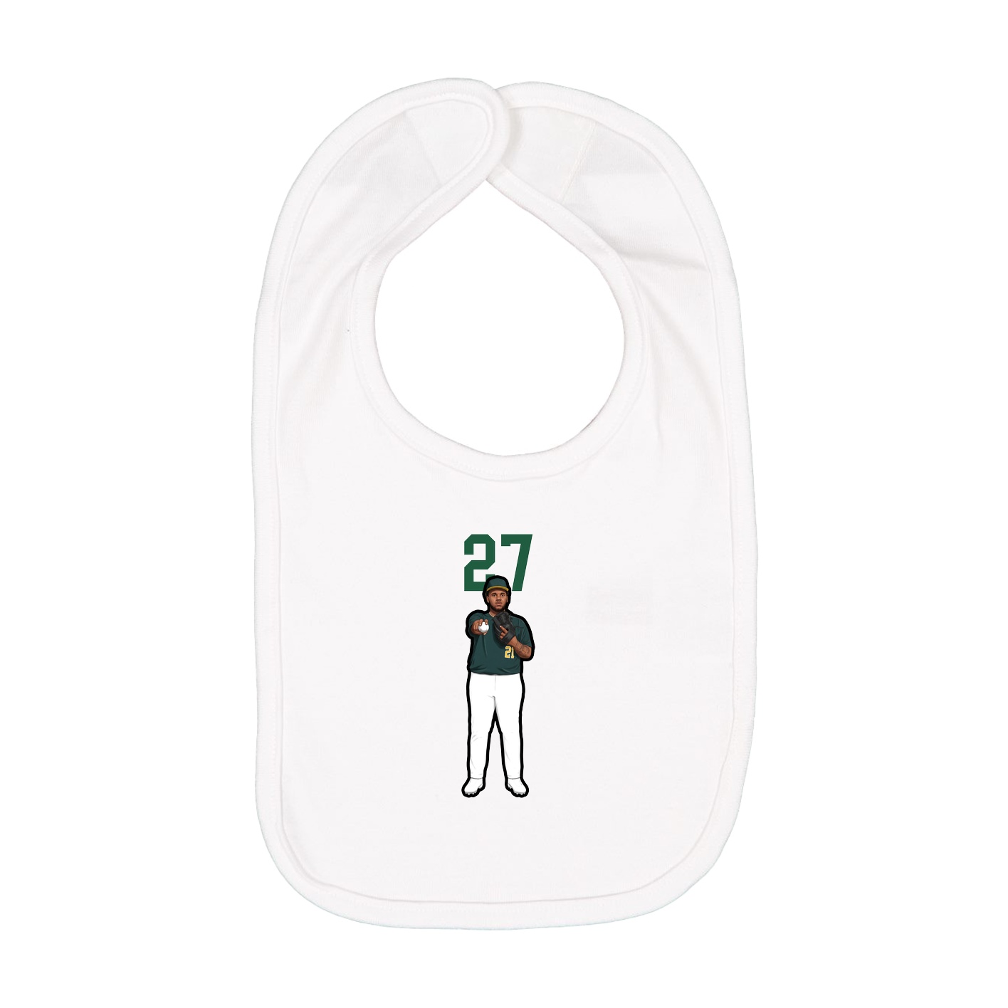 Infant Bib — Number Top in White