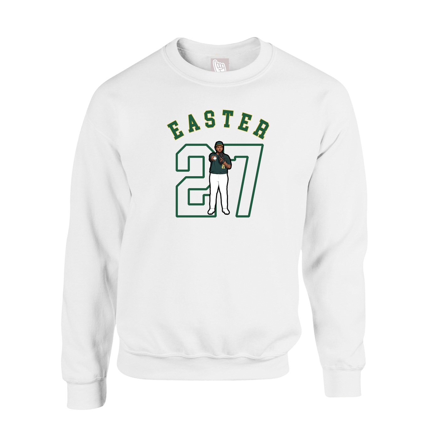 Fleece Crew — Shirsey Arch in White