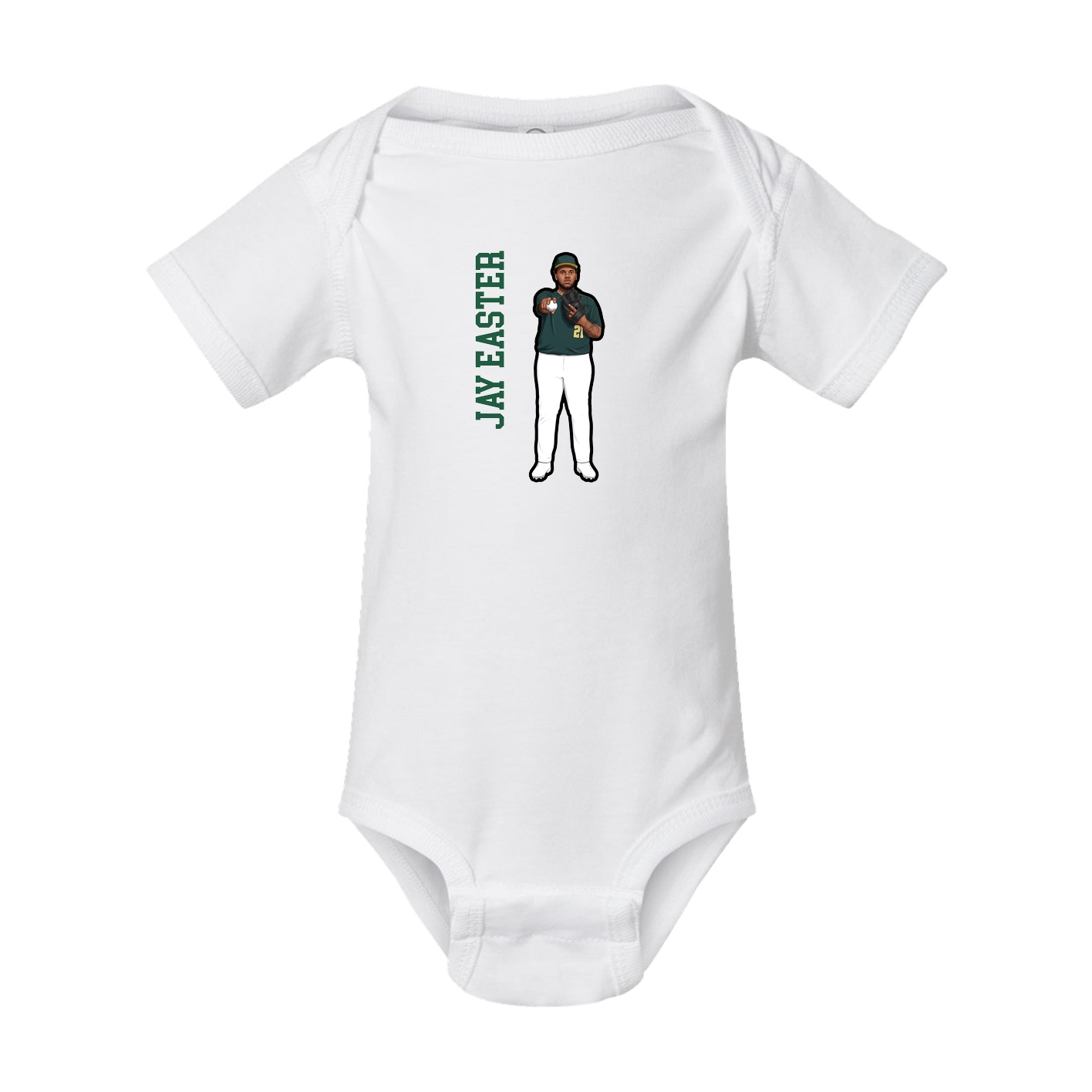 Baby Onesie — Name Vertical in White