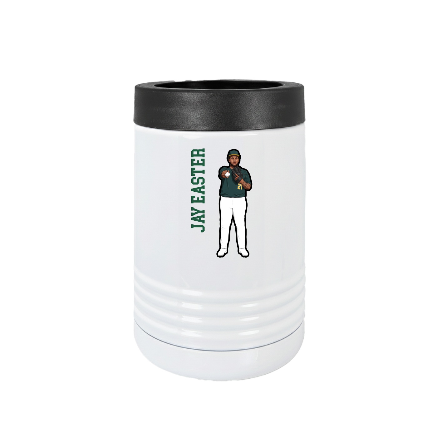 Beverage Holder — Name Vertical in White