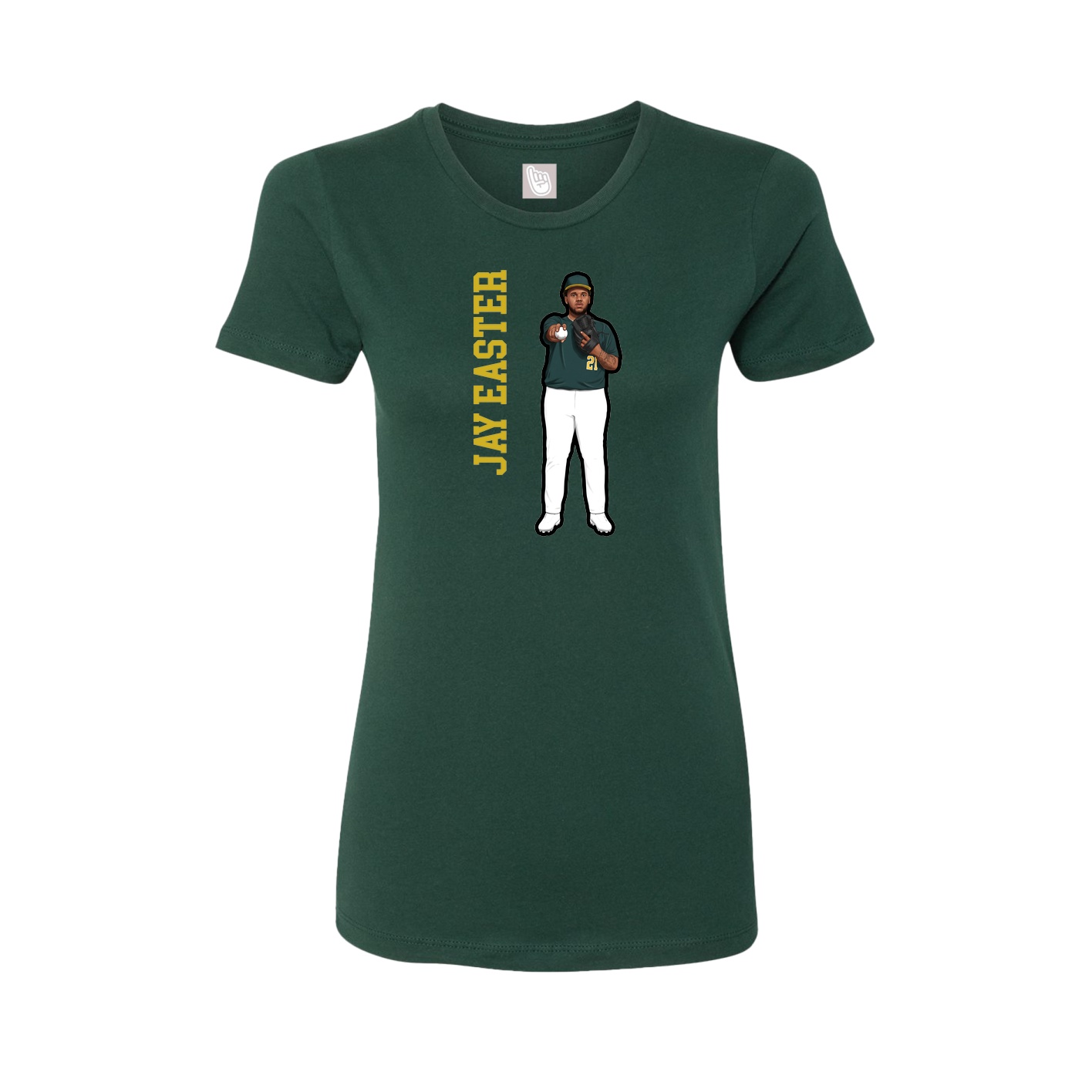 Womens Tee — Name Vertical in Green