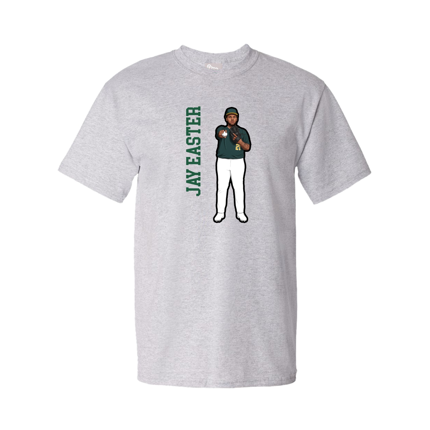 Youth Tee — Name Vertical in Grey