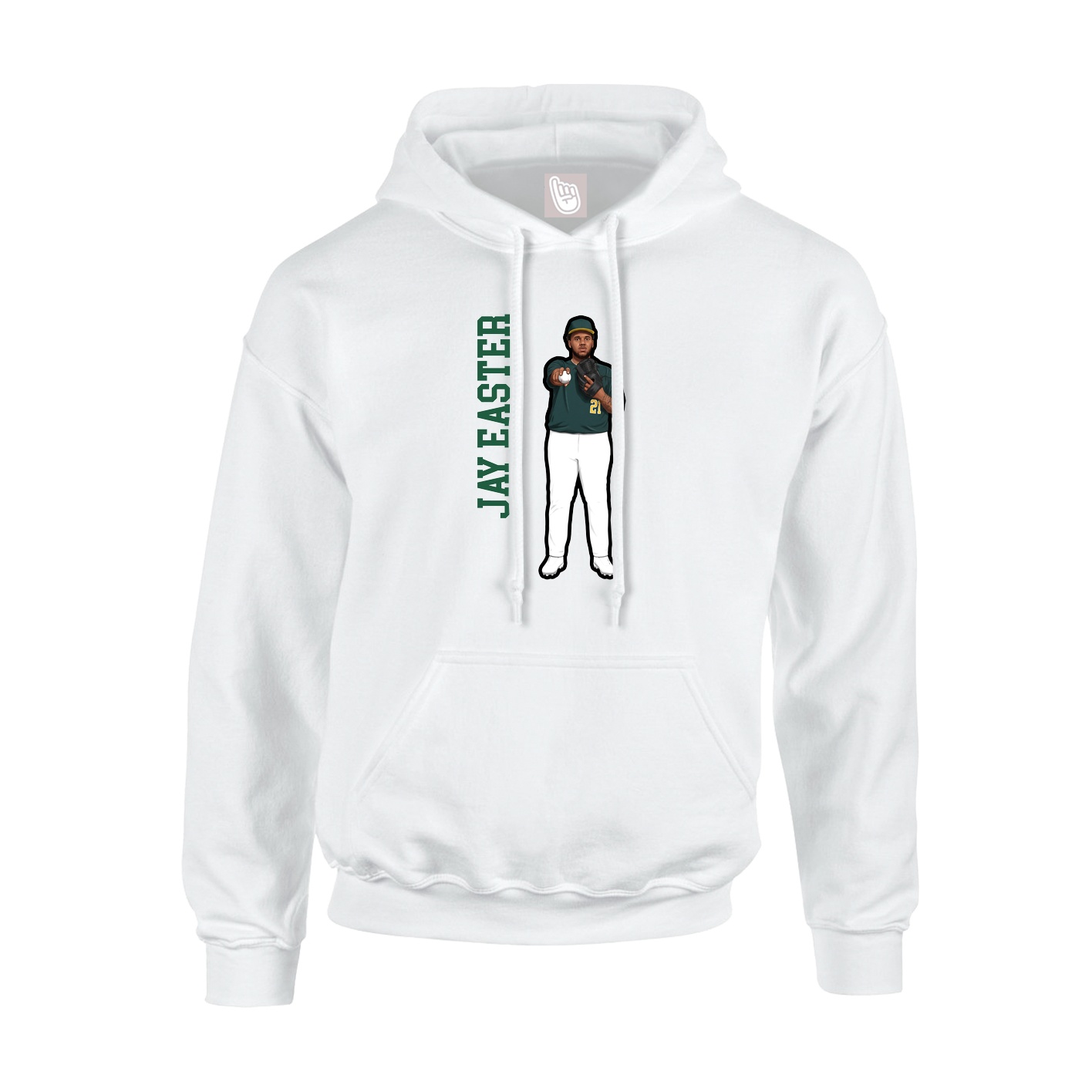 Youth Hoodie — Name Vertical in White