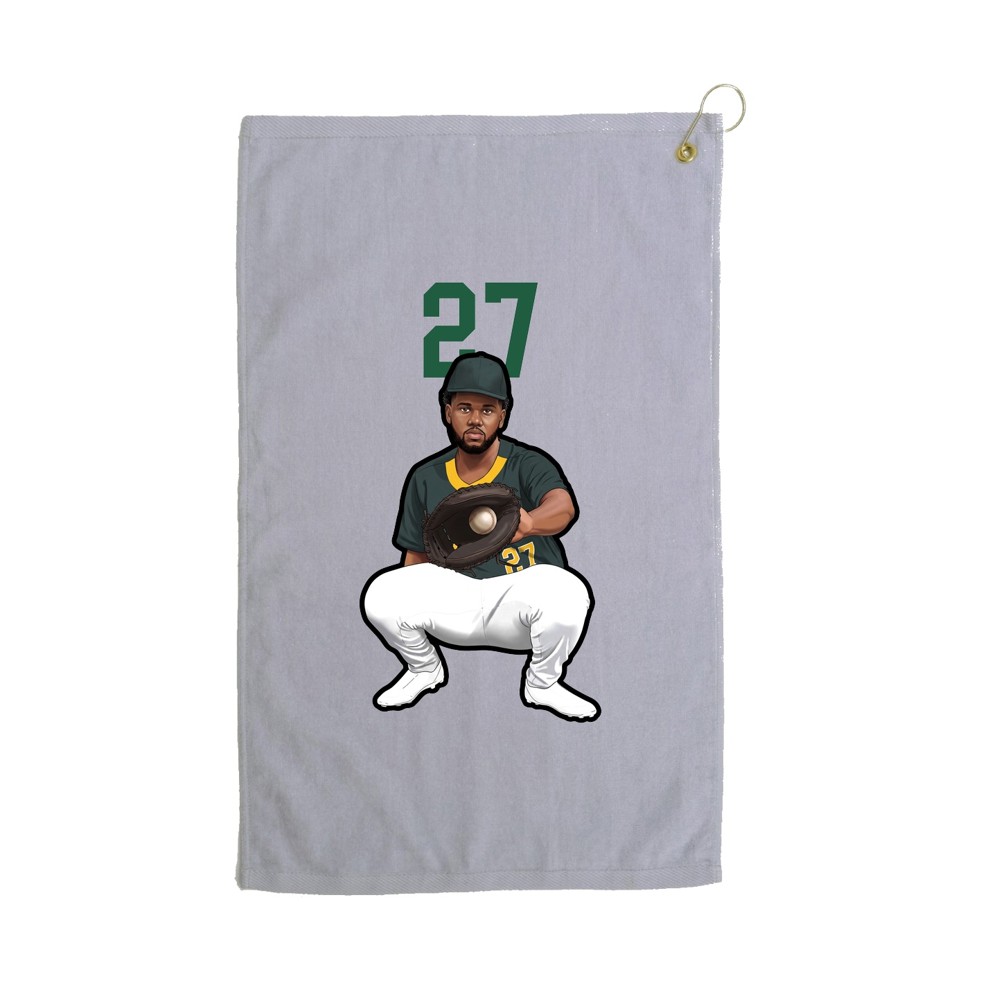 Golf Towel — Number Top in Grey