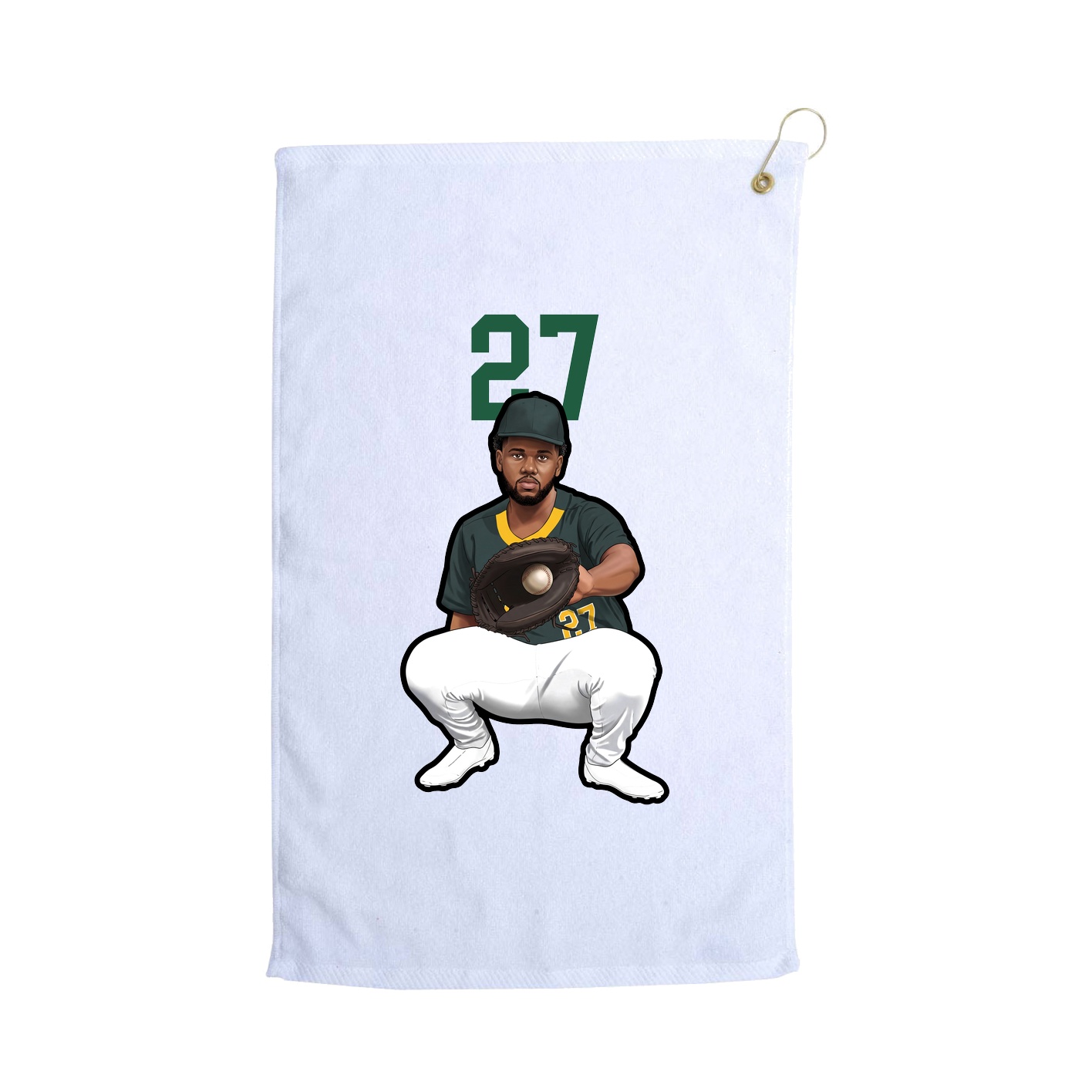 Golf Towel — Number Top in White