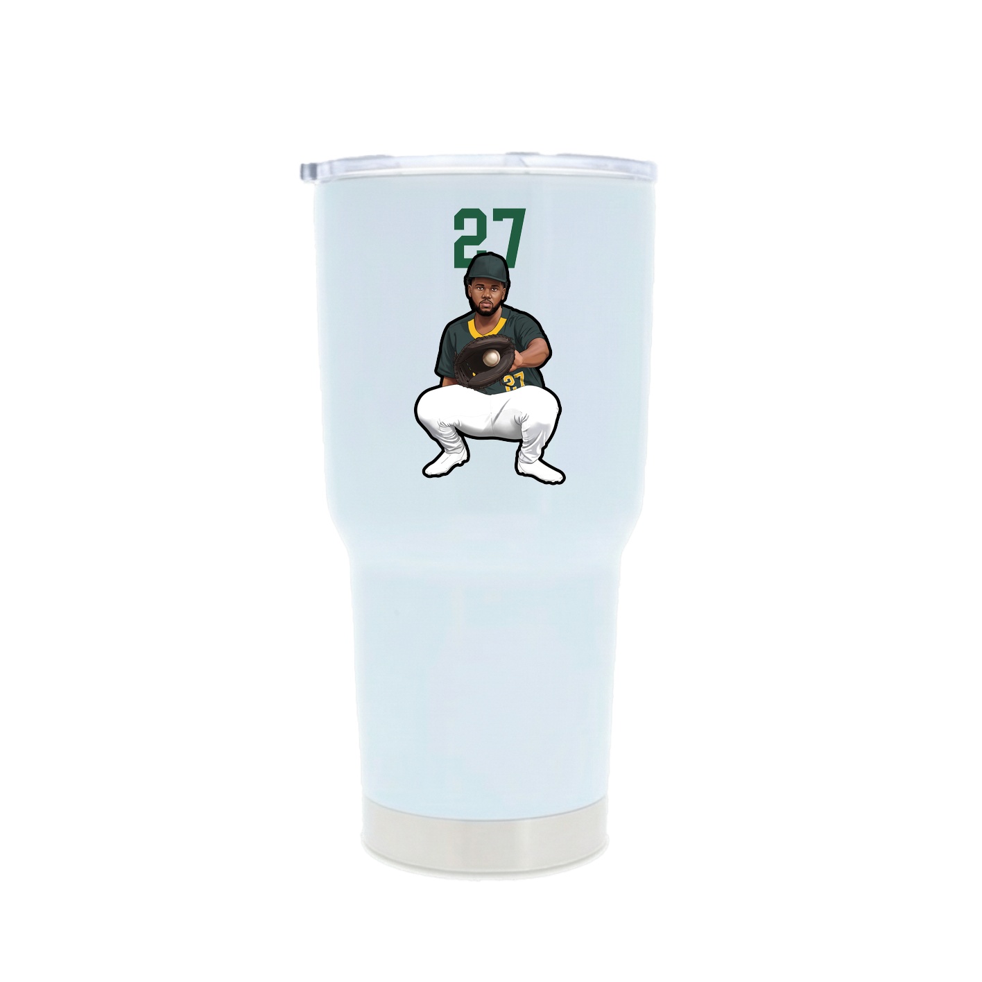 30oz Stainless Steel Tumbler — Number Top in White