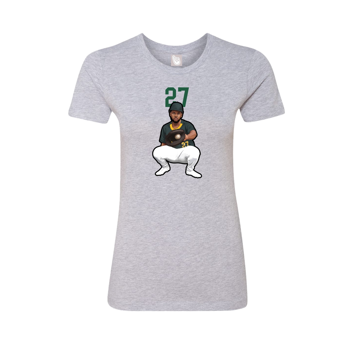 Fitted Women's Tee — Number Top in Grey