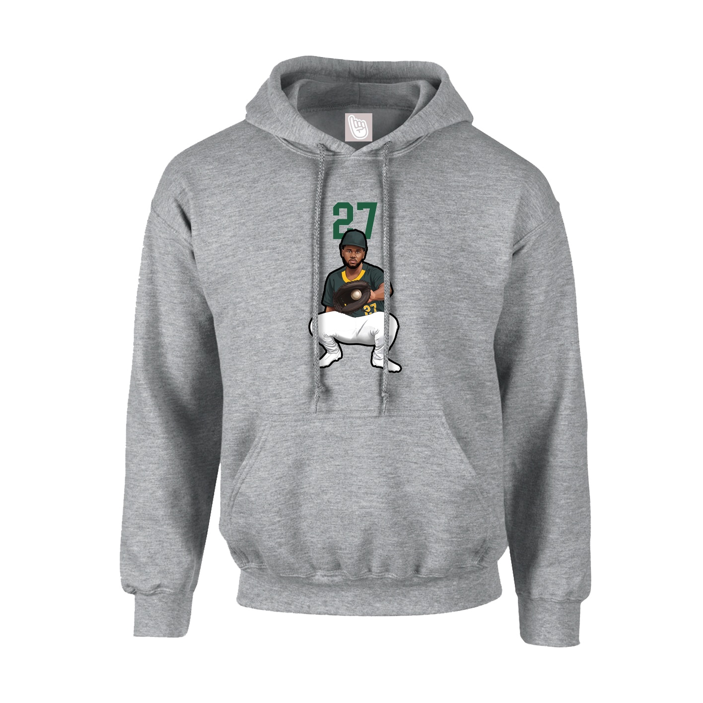 Youth Hoodie — Number Top in Grey