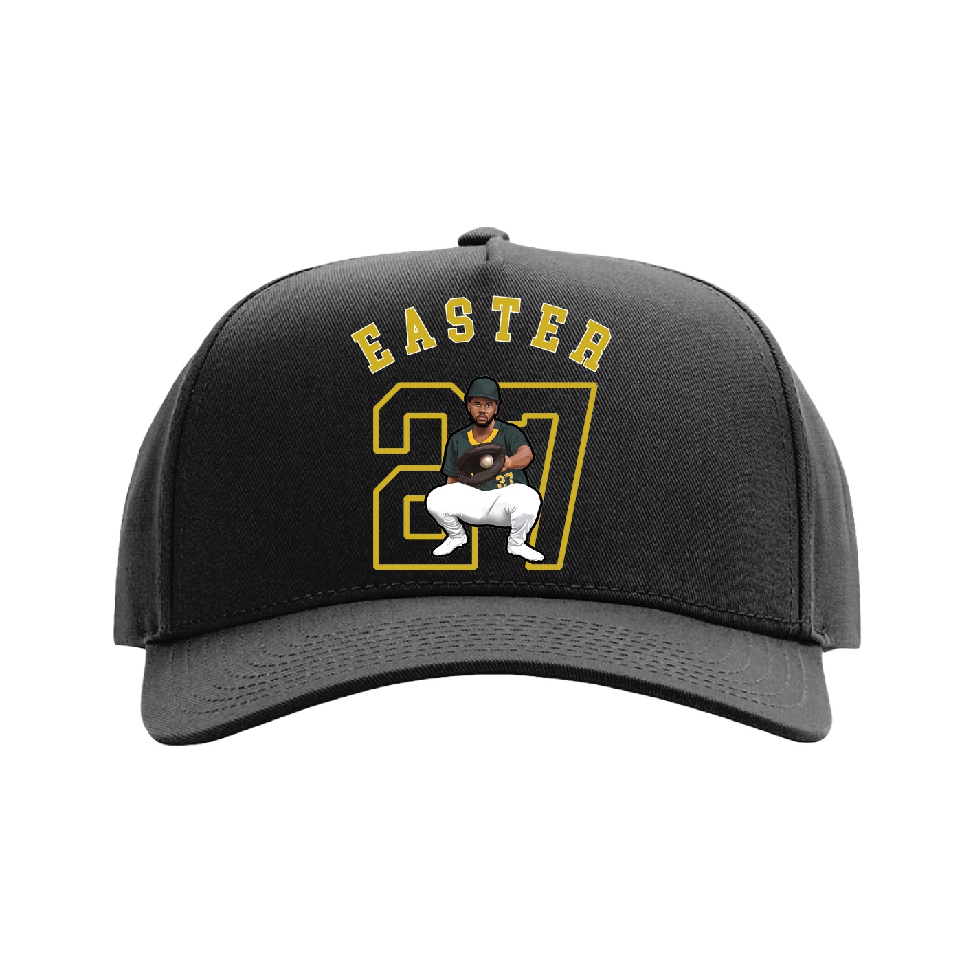 Full Fabric Five-Panel Champ Cap — Shirsey Arch in Black