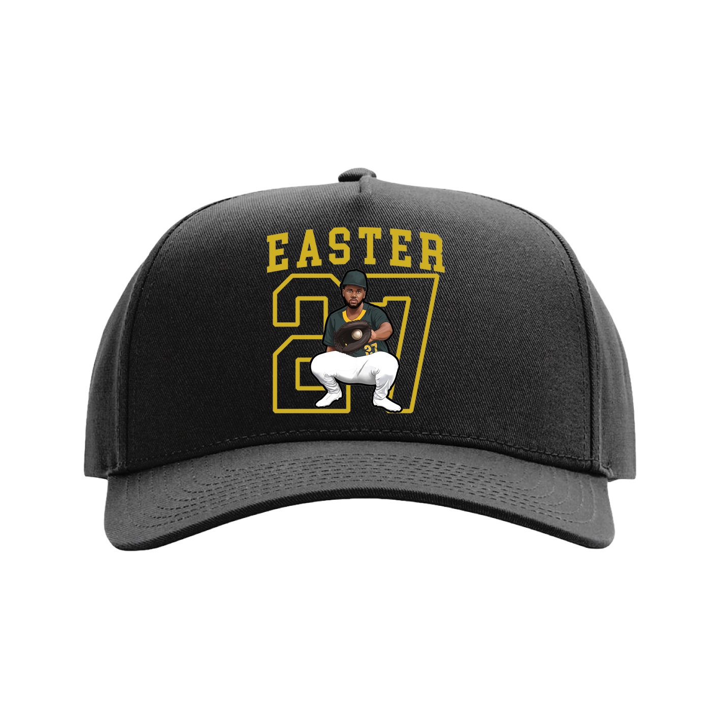 Full Fabric Five-Panel Champ Cap — Shirsey in Black