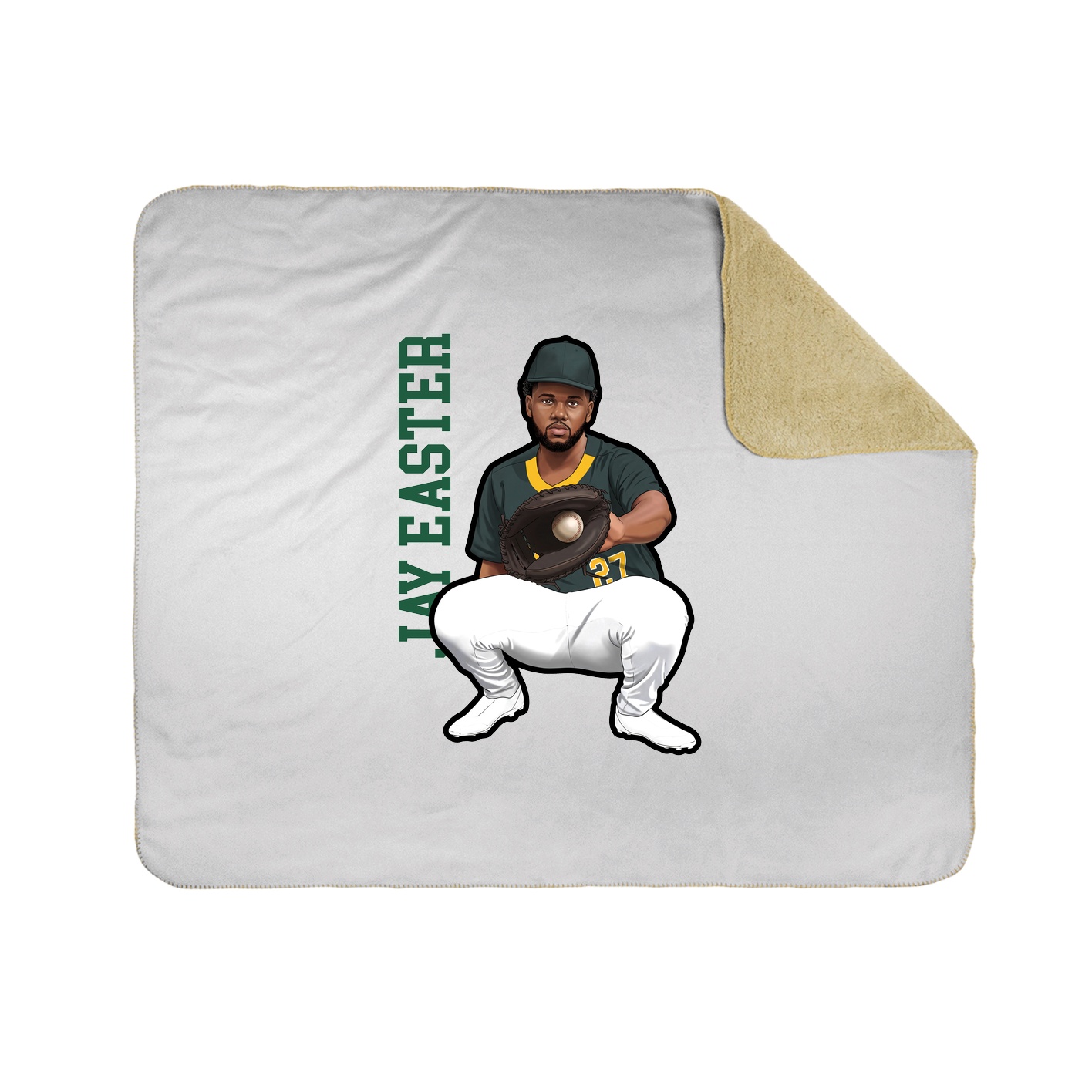 Throw Blanket — Name Vertical in White