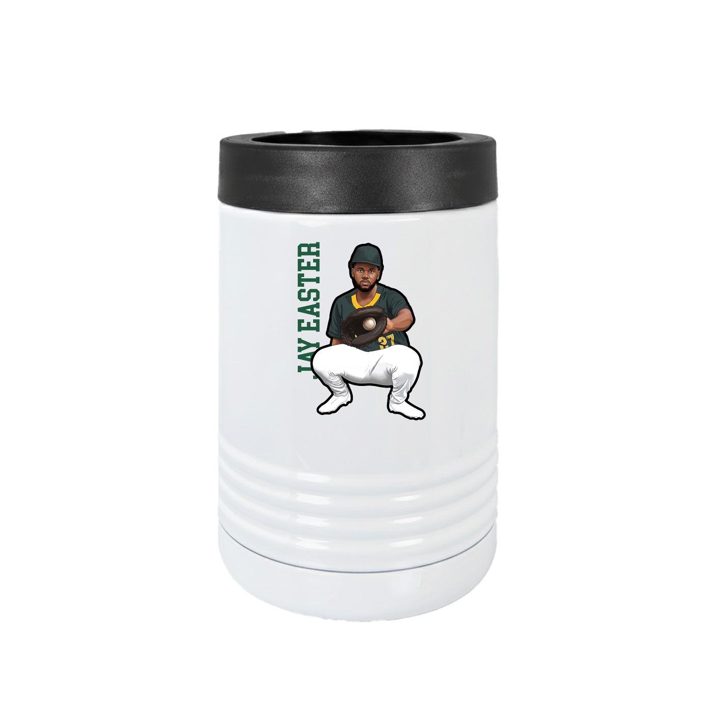 Beverage Holder — Name Vertical in White