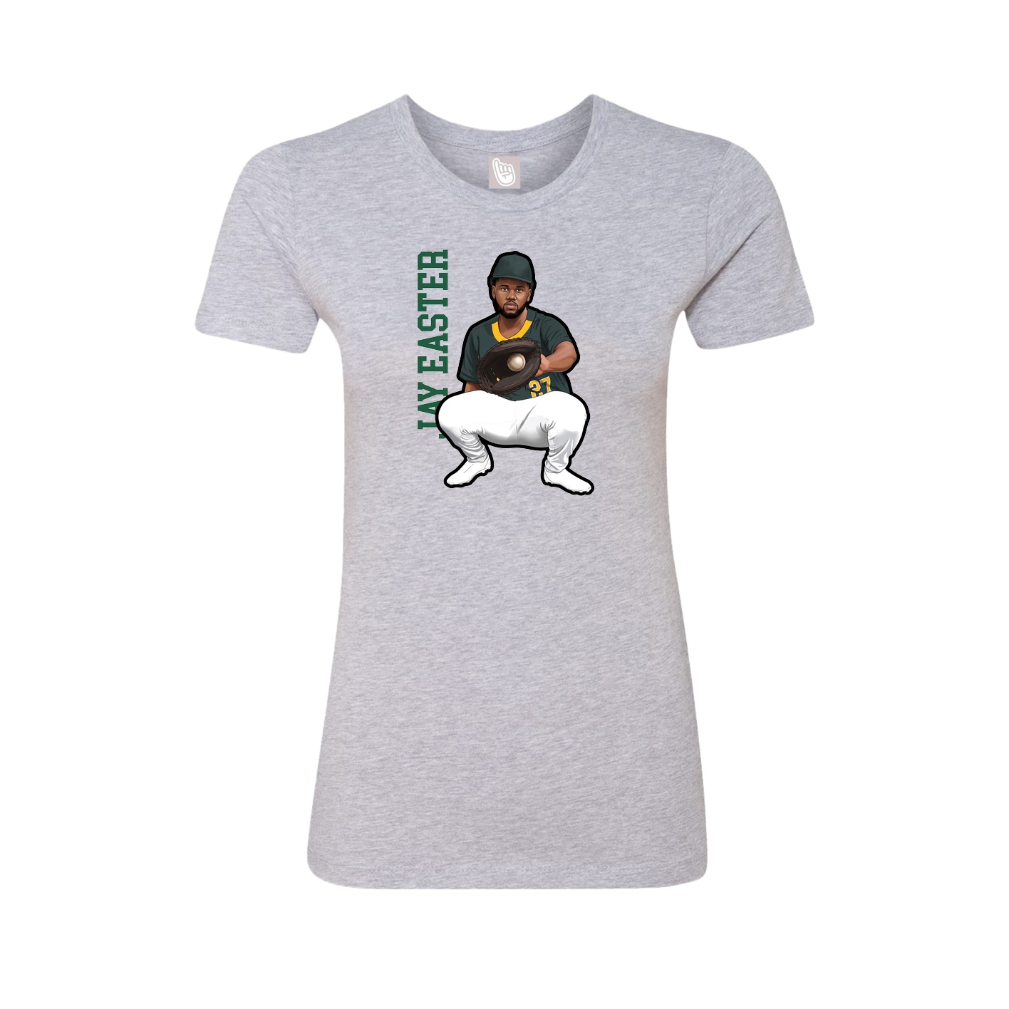 Womens Tee — Name Vertical in Grey