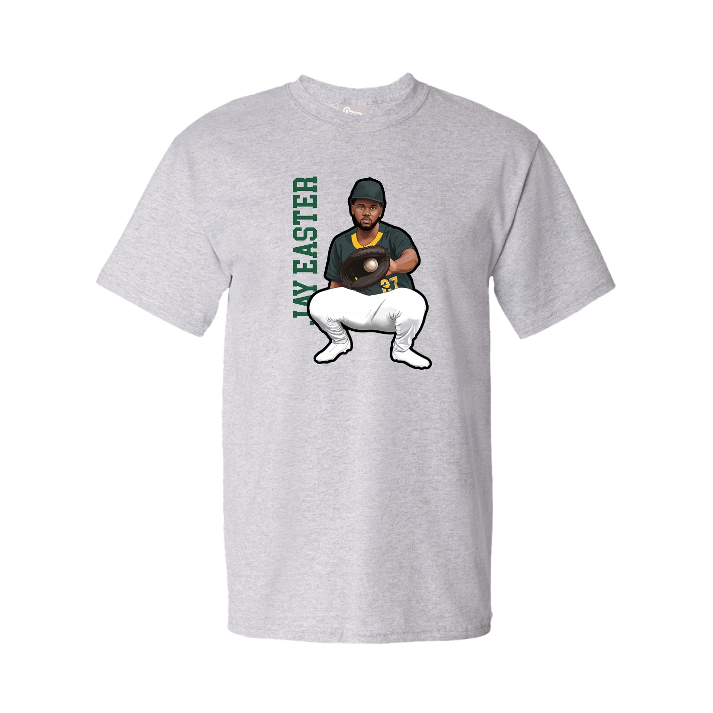 Youth Tee — Name Vertical in Grey