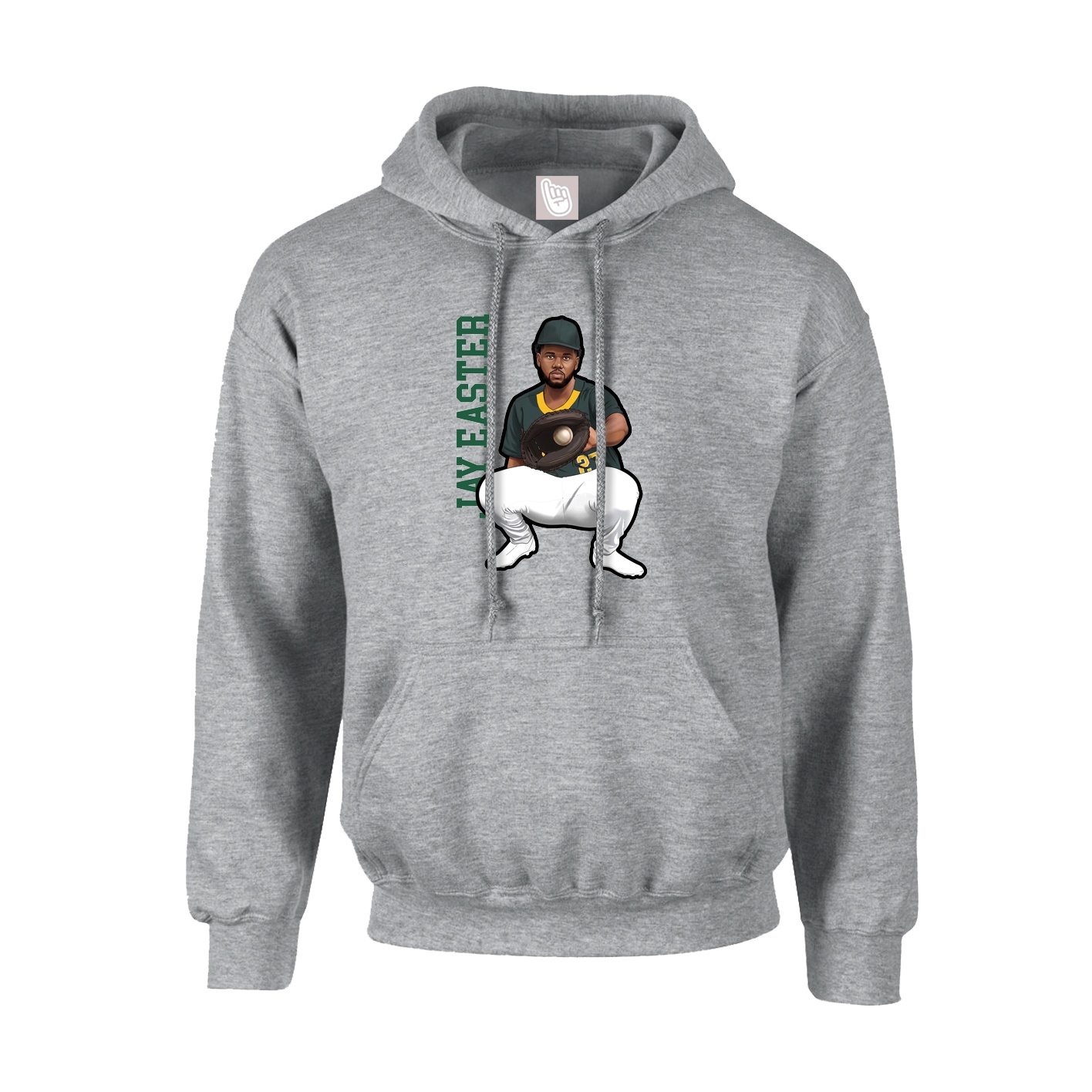 Youth Hoodie — Name Vertical in Grey