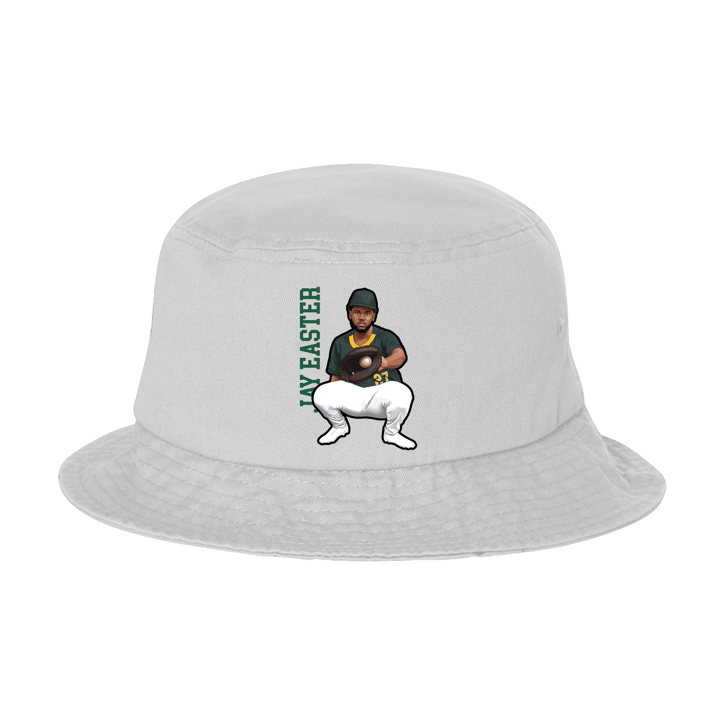 Bucket Cap — Name Vertical in White