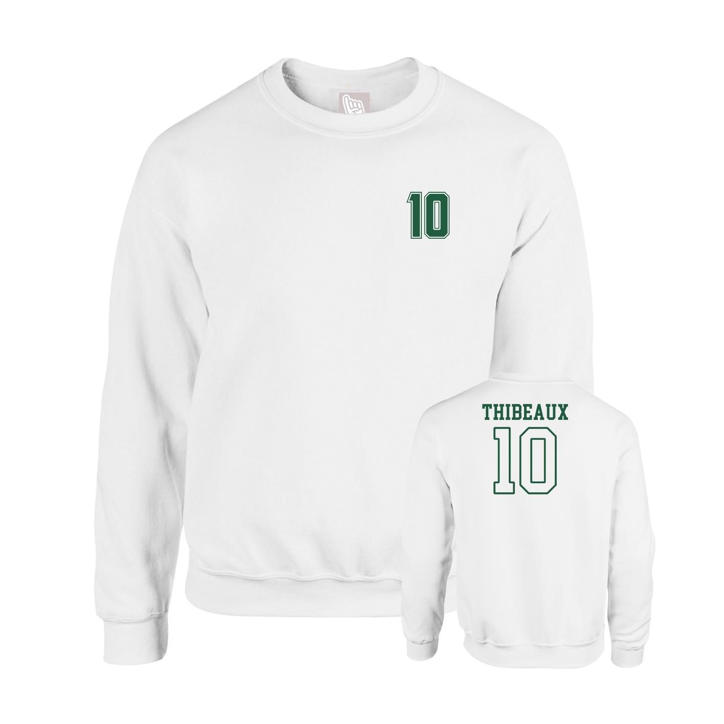 Fleece Crew — Chest Back in White