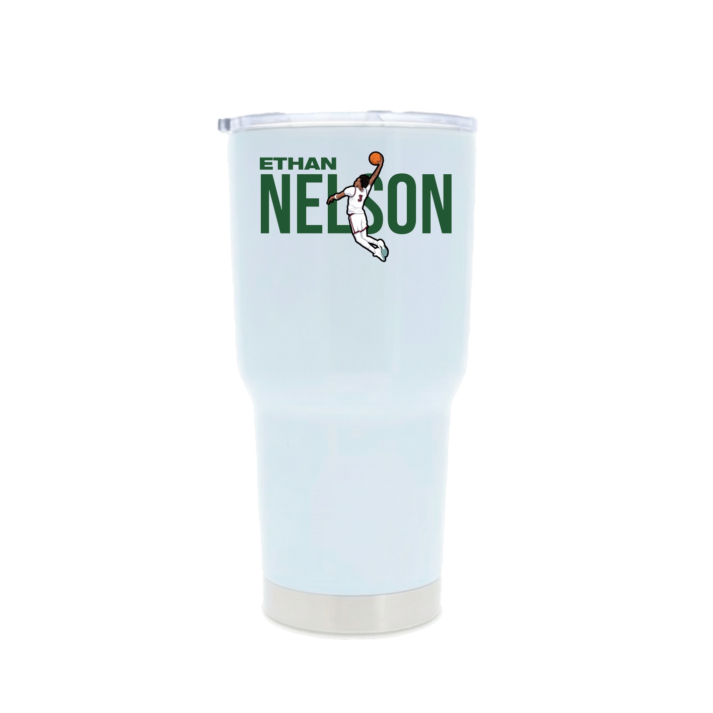 30oz Stainless Steel Tumbler — Player Name in White