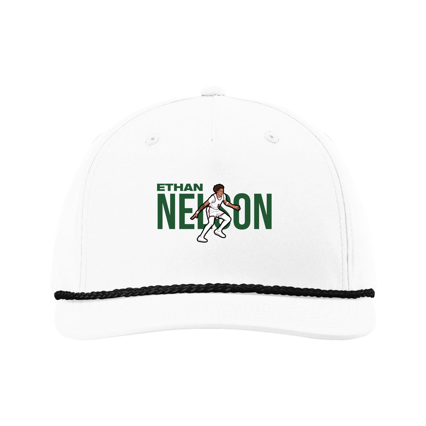 Five-Panel Classic Rope Cap — Player Name in White