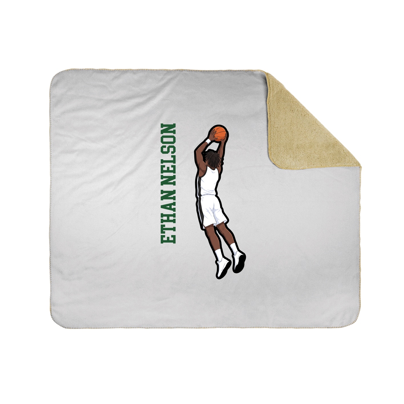 Throw Blanket — Name Vertical in White