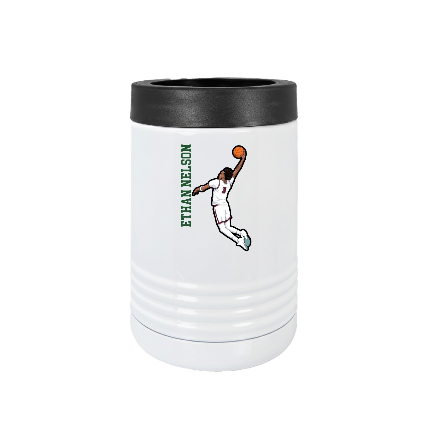 Beverage Holder — Name Vertical in White
