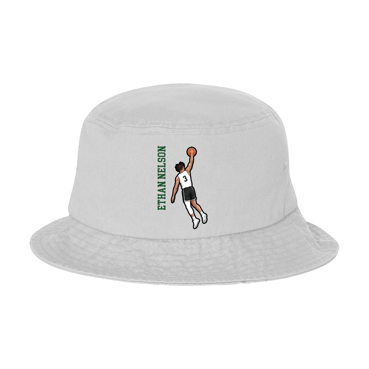 Bucket Cap — Name Vertical in White
