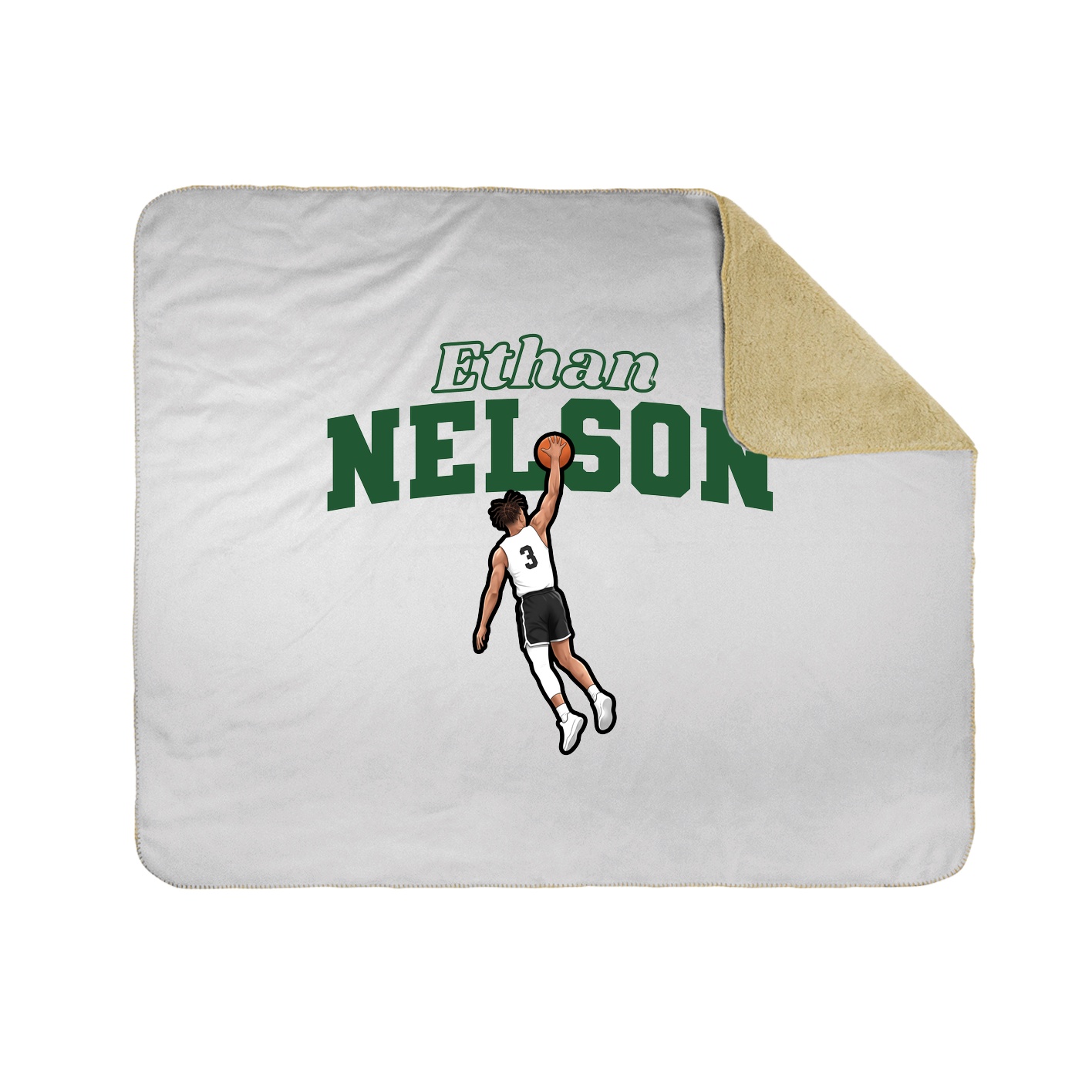 Throw Blanket — Name Arch in White
