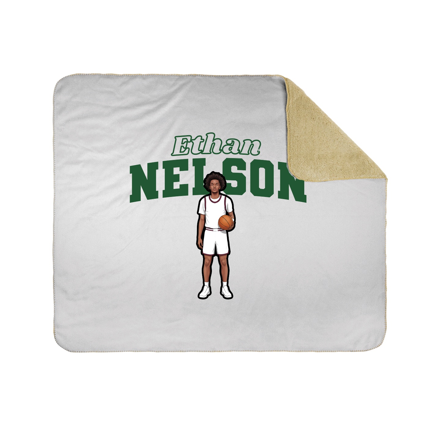 Throw Blanket — Name Arch in White