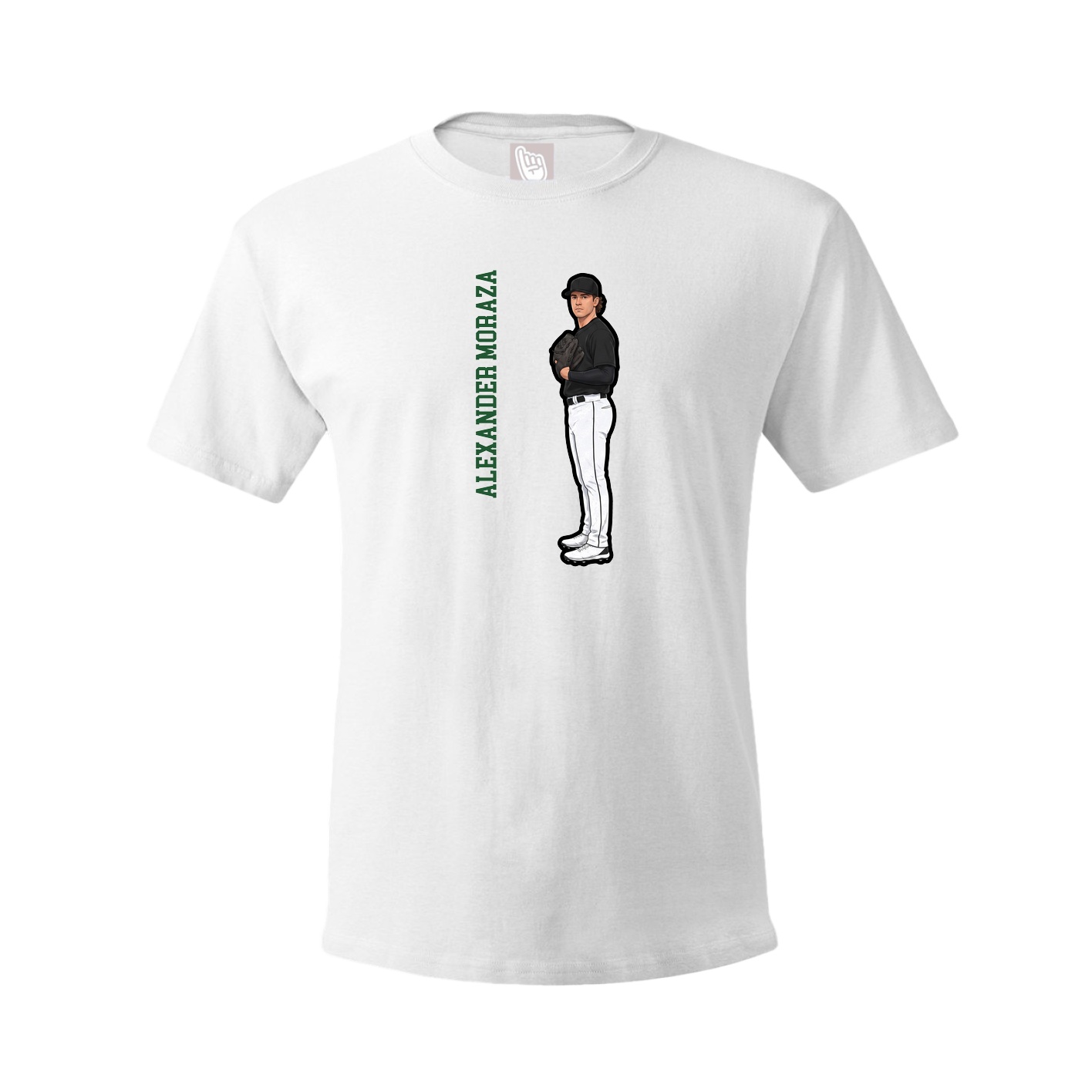 Tee — Name Vertical in White