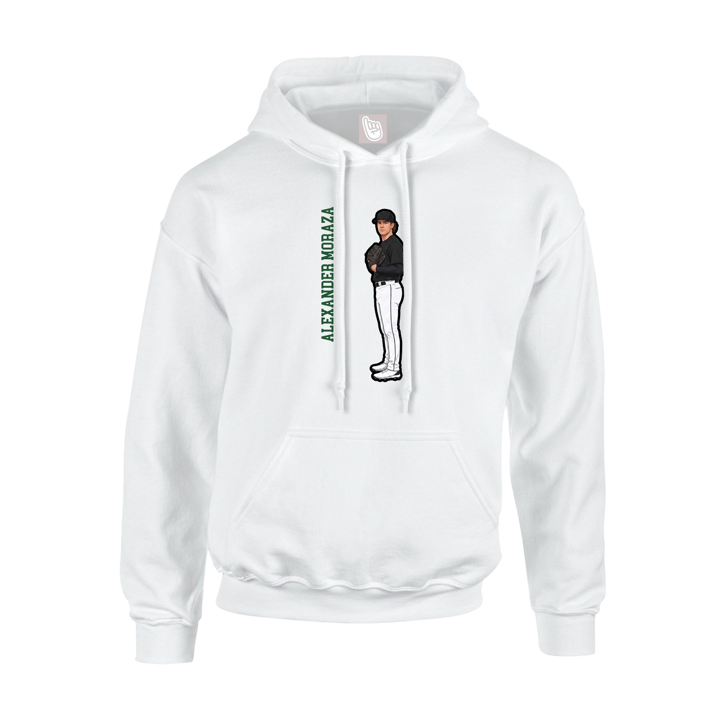 Hoodie — Name Vertical in White