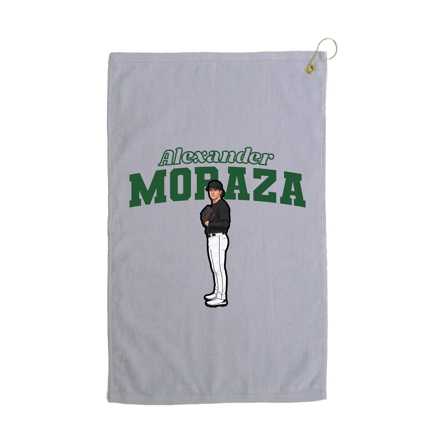 Golf Towel — Name Arch in Grey