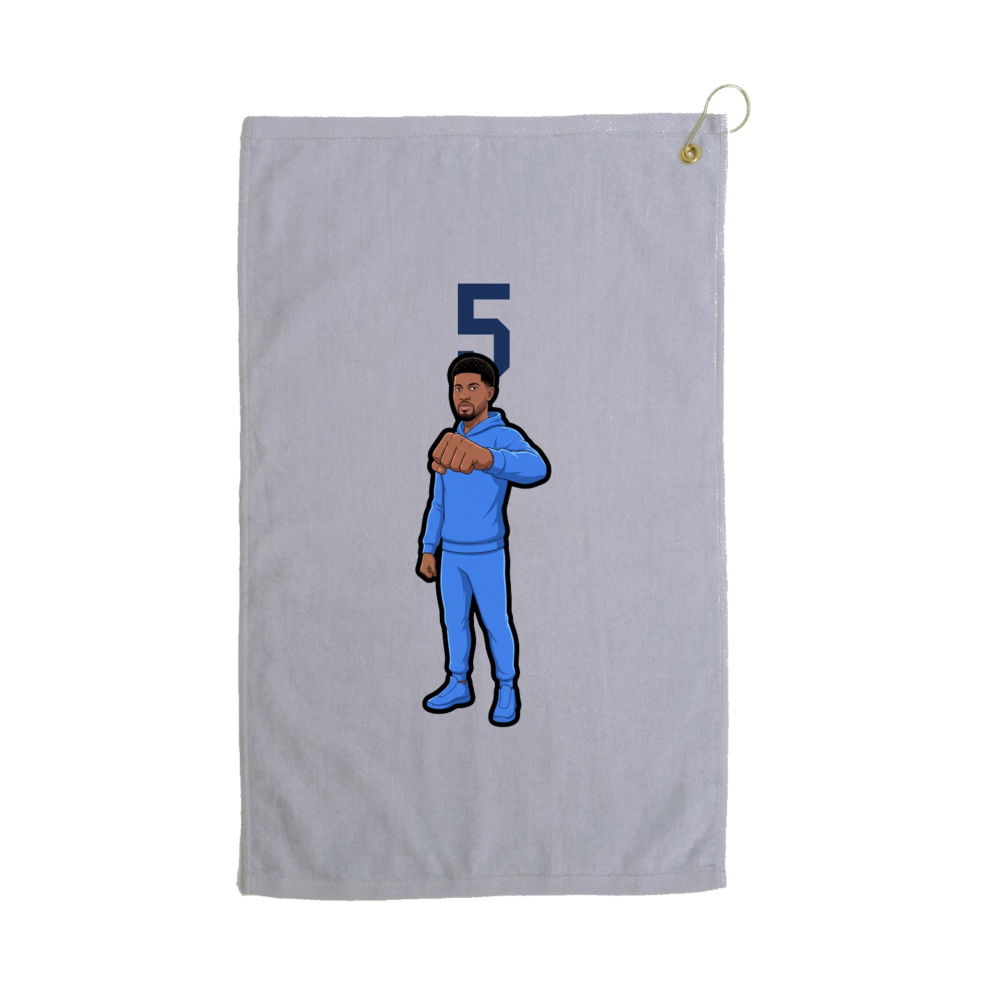 Golf Towel — Number Top in Grey