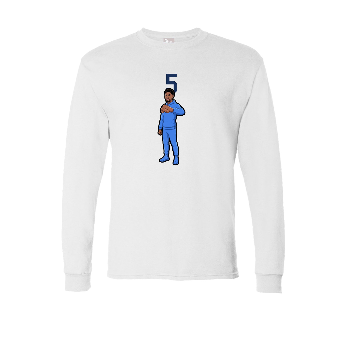 Long Sleeve Tee — Number Top in White