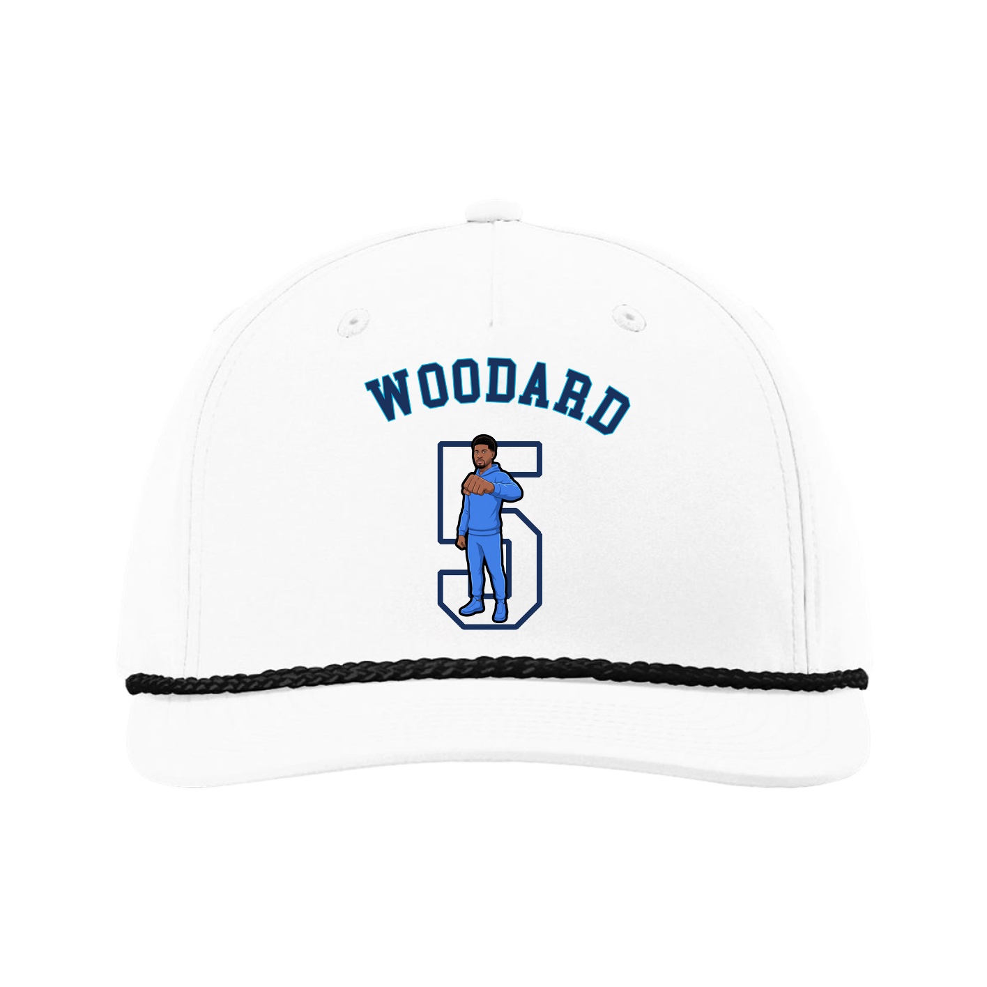 Five-Panel Classic Rope Cap — Shirsey Arch in White